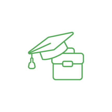 career website icons green student